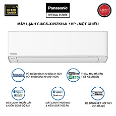 Máy lạnh/Điều hòa Panasonic CU/CS-XU9ZKH-8 - Công suất 1HP - Một chiều - Lọc sạch không khí nanoeX - Kết nối wifi - Hàng chính hãng