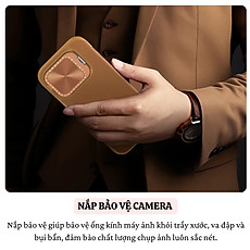 Bao da chống sốc bảo vệ camera cho iPhone 16 Pro / 16 Pro Max hiệu Nillkin Qin ProP - Tích hợp chân đế, ngăn đựng thẻ, Da PU cao cấp - Hàng nhập khẩu