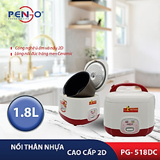 Nồi cơm điện thân nhựa 1.8L Pengo PG-518DC hàng chính hãng