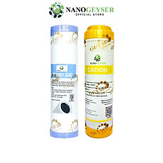 Bộ 2 lõi lọc nước 12 dùng cho các dòng máy NANO và UF, Lõi PP.2IN1.GAC, Cation - Hàng Chính Hãng