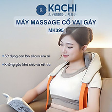Máy massage cổ vay gáy 4D Kachi MK395 mô phỏng bàn tay người, chạy pin không dây tiện lợi - hàng chính hãng