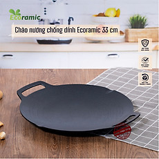 Chảo Nướng Chống Dính Ecoramic 33cm – Phủ Dupont Ceramic – Đúc Nguyên Khối – Tặng Túi Đựng – Không Dùng Cho Bếp Từ
