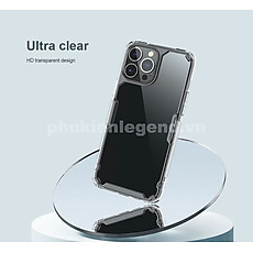 Ốp Lưng cho iPhone 16 Pro Max trong suốt chống sốc chống ố hiệu Nillkin Nature TPU Pro - Hàng chính hãng