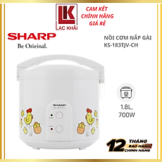 Nồi cơm nắp gài Sharp 1.8 lít KS-183TJV - Công nghệ nấu 3D, Công suất 700W - Hàng chính hãng - Bảo hành 12 tháng