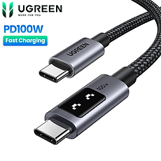 Cáp sạc nhanh USB Type C 100W 5A có đèn led Ugreen 45612 (Dài 0.5m) - Hàng chính hãng