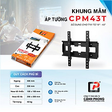 Khung Treo Cao Cấp Tivi LCD-LED-PLASMA Áp Tường Cao Cấp M43T 19 - 42 Inch Đen - Hàng Chính Hãng