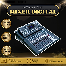 Mixer Digital Sân Khấu MTMAX TS9 Cao Cấp Màn Hình Cảm Ứng 4.3 inch Công Nghệ Hiện Đại Chuyên Karaoke, Sân Khấu, Hội Nghị, Bữa Tiệc, Đám Cưới, Hàng Chính Hãng