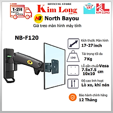 Giá treo tường North Bayou NB-F120 màn hình 17inch - 27inch Tải trọng 7kg nâng lên hạ xuống linh hoạt - Hàng chính hãng