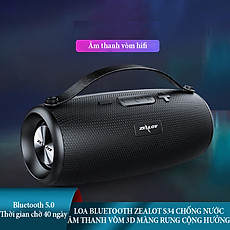 Loa bluetooth âm thanh vòm Zealot S34 với màng rung cộng hưởng thụ động, chống nước, dung lượng pin 1800mAh, công suất 10W, hiệu ứng âm trầm sâu - Hàng chính hãng