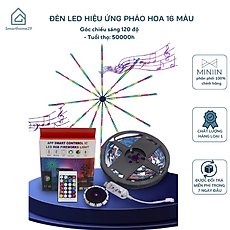 Đèn Led Đèn Nháy Hiệu Ứng Hoa 16 Màu Dùng App Điều Khiển Thông Minh - Nháy Theo Nhạc - Giọng Nói - Ánh Sáng Sinh Động - HÀNG CHÍNH HÃNG MINIIN