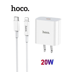 Bộ Sạc Nhanh PD 20W Cho iPhone, iPad Hoco C76 Plus - Chuẩn Type-C To IP - Hàng Chính Hãng