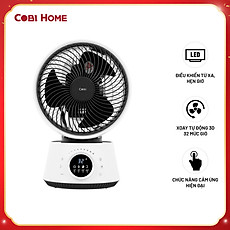 Quạt tuần hoàn không khí để bàn 8" COBI - Điều khiển từ xa, Hẹn giờ, Xoay tự động 3D 360° - Hàng nhập khẩu chính hãng