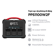 Trạm sạc dự phòng di động Energizer công suất 1100Wh|1200W LMFP, mang theo Du lịch/Camping/Leo Núi  - Hàng chính hãng