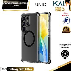 Ốp lưng trong suốt sạc từ tính dành cho Samsung Galaxy S25 Ultra, UNIQ MAGCLICK CHARGING COMBAT, Chống Sốc, Chống Ố Vàng_ Hàng Chính Hãng