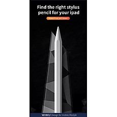Bút Cảm Ứng Wiwu Pencil W Dành Cho Ipad Sạc Không Dây Từ Tính, Có Chỉ Báo Pin Trên Thân Bút - Hàng Chính Hãng