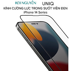 Kính Cường Lực Trong Suốt UNIQ OPTIX Vivid Clear Dành Cho iPhone 14 PRO MAX / 14 PRO / 14 PLUS / 14 / 13 Series, Viền Đen - Hàng Chính Hãng