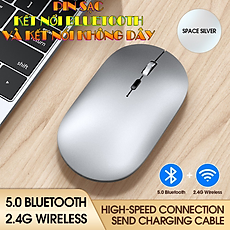 Chuột Không Dây Bluetooth X2 đa năng,kết nối Bluetooth hoặc Wireless 2.4G, tĩnh âm, hỗ trợ laptop, máy tính bảng, điện thoại - Hàng chính hãng