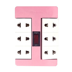 Ổ cắm Xoay 90° Điện Quang ĐQ ESK RT 6GW (6 lỗ, màu xanh lá trắng)