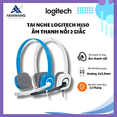 Tai nghe Logitech H150 Âm Thanh Nổi 2 Giắc - Hàng Chính Hãng - Bảo Hành 12 Tháng