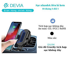 Giá đỡ điện thoại trên xe hơi Devia TỰ ĐỘNG kiêm sạc không dây 10W- hàng chính hãng