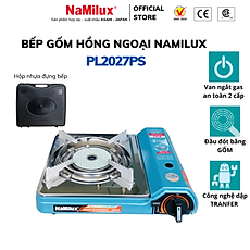 Bếp Gas Mini/Du Lịch Hồng Ngoại NaMilux PL2027PS/Van Ngắt Gas Tự Động 2 Cấp - Giải Pháp Chống Nổ Lon Gas/Hàng Chính Hãng