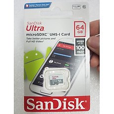 Thẻ nhớ điện thoại Micro SDXC SanDiskk UHS-1 64GB Class 10 - Hàng chính hãng