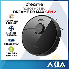 Robot Bút Bụi, Lau Nhà Thông Minh Xiaomi Dreame D9 Pro - Lực Hút 4000 Pa - Bản Quốc Tế- Hàng Chính Hãng