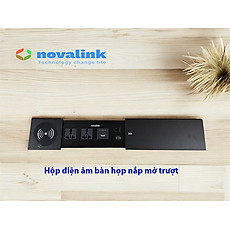 Ổ điện âm bàn họp nắp mở trượt dọc Novalink ST-W, tích hợp sạch không dây, hdmi, sạc USB-C, RJ45. Nhập khẩu chính hãng.