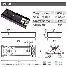 Bản lề sàn FH-150-Glaze (150kg/ cánh )