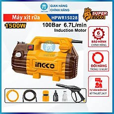 Máy xịt rửa xe INGCO HPWR15028 1500W dây đồng, motor từ không chổi than