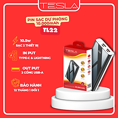 Pin sạc dự phòng hàng chính hãng TESLA TL22  màn hình Led 10.000mAh | Bảo hành 12 tháng 1 đổi 1 | Made in Việt Nam