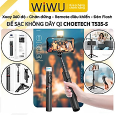 Gậy chụp ảnh selfie 3 chân hiệu HOTCASE WIWU Sharp Film remote bluetooth Xoay 360 độ có đèn flash tích hợp tripod, gập gọn, pin sạc type C, đèn trợ sáng Phụ Kiện - Hàng nhập khẩu