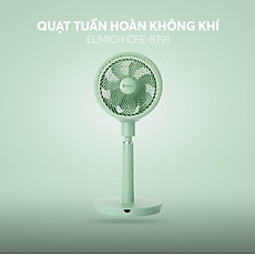 Quạt tuần hoàn không khí Elmich CFE-8791, làm mát diện rộng và làm mới không khí tới 20 lần/giờ, quạt tạo luồng gió tuần hoàn và điều hòa không khí trong phòng  - Hàng chính hãng