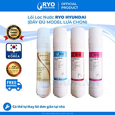 Bộ 4 Lõi Lọc Nước RYO HYUNDAI PGP1000, Sediment, Pre-Carbon, UF Membrane Filter, Post Carbon, Nhập Khẩu Hàn Quốc - Hàng Chính Hãng.