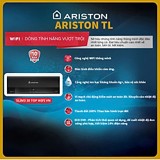 BÌNH NƯỚC NÓNG GIÁN TIẾP 30 LIT CÓ WIFI ARISTON SLIM3 30 TOP WIFI - Hàng chính hãng