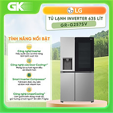 GR-G257SV - Tủ Lạnh Lg Instaview Lấy Nước Ngoài Uvnano 635l GR-G257SV - Hàng Chính Hãng - Chỉ Giao Hồ Chí Minh