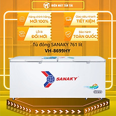 TỦ ĐÔNG SANAKY 761 LÍT VH-8699HY ĐỒNG (R134A) - hàng chính hãng - chỉ giao HCM