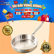 Chảo inox TRIMAX 3 Lớp 28Cm Seka SK6040 - Chảo inox Cạn Lòng Dùng Cho Mọi Loại Bếp - Hàng Chính Hãng