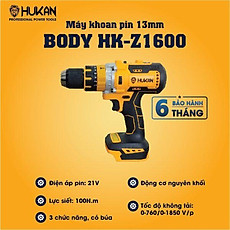 THÂN MÁY KHOAN PIN 13MM  BODY HK-Z1600 HUKAN - HÀNG CHÍNH HÃNG