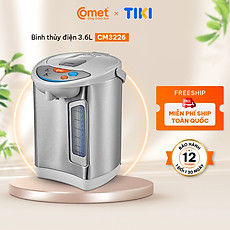 Bình thủy điện Comet CM3216 – Dung tích 3.6L, 3 chế độ giữ ấm 98/85/60°C, ruột inox 304, công suất 730W –  Hàng Chính hãng, bảo hành 12 tháng