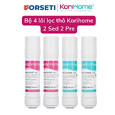 Combo 4 lõi lọc thô: 2 Sediment + 2 Pre carbon chính hãng Korihome