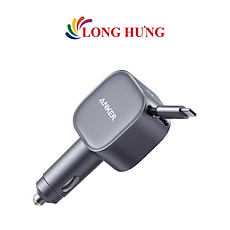 Cốc sạc xe hơi Anker Nano 2 in 1 Built-in Retractable USB-C 75W A2738 - Hàng chính hãng