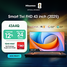 Smart Tivi Hisense 43 inch FHD 43A4Q, Giao hàng toàn quốc, Bảo hành 2 năm - HÀNG CHÍNH HÃNG