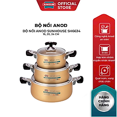 Bộ nồi Anod Sunhouse SH6634N