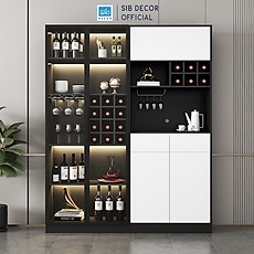 Tủ Gỗ Để Vang Trang Trí Phòng Khách, Phòng Bếp Dài 160cm Thương Hiệu SIB Decor TCK16