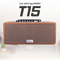 Loa kéo xách tay du lịch MTMAX T15 tích hợp vang chuyên nghiệp karaoke bluetooth 5.0 thiết kế sang trọng kèm 2 micro không dây hàng chính hãng