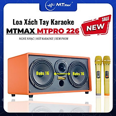 Loa Di Động Xách Tay MTPRO 226 – Công Suất Lớn 150W, Bass Đôi 16cm, 10 Nút Chỉnh Âm Cao Cấp, Đi Kèm Micro, Bảo Hành 1 Năm, Hàng Chính Hãng