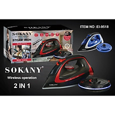 Bàn ủi, là hơi nước cầm tay KHÔNG DÂY SOKANY SK-9518 công suất mạnh mẽ 2400W có thể ủi khô và úi nước, chống nhỏ giọt - HÀNG CHÍNH HÃNG - DELIYA