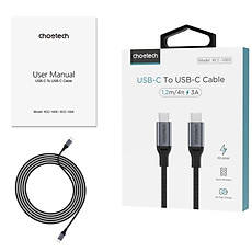 Cáp sạc Choetech XCC-100 nhanh và truyền dữ liệu Type C to Type C 60W - Hàng chính hãng