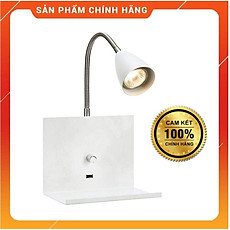 Đèn tường, đèn đọc sách, đèn rọi Markslojd Logi, tích hợp tích hợp công tắc điều chỉnh độ sáng và cổng sạc Micro usb, màu trắng